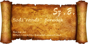Szánthó Benedek névjegykártya